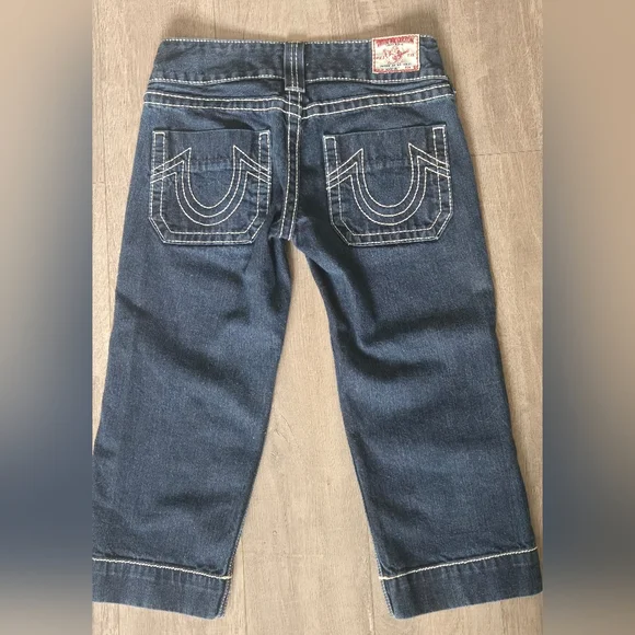 True Religion Y2K Grail Dark Wash Low Rise Denim Capri Pants Size 27 - Picture 3 of 13